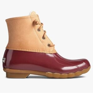 Sperry Women's Saltwater Boot Leather, Tan/Cordovan Size: 9